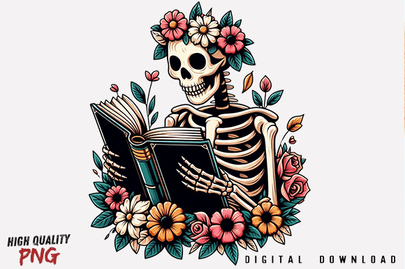 Book Reading Skeleton PNG, Skull PNG Review