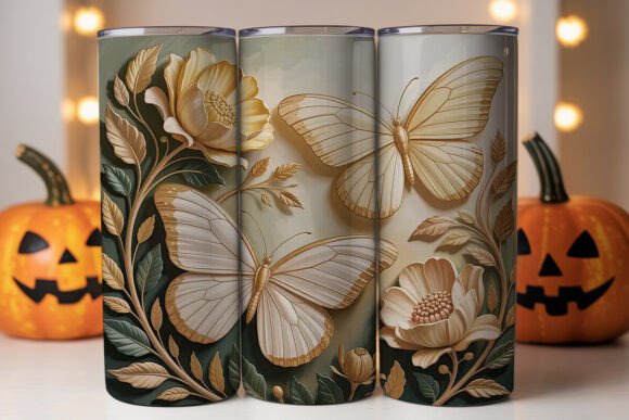 Gold Butterfly Floral Tumbler Wrap Review