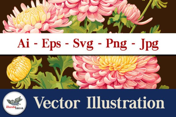 Pink Yellow Chrysanthemum Vector Set Review