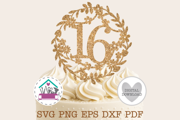 Reviewing the 16th Birthday Floral Wreath SVG Cut File