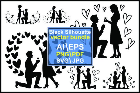 Silhouette Couple Proposal with Hearts Review